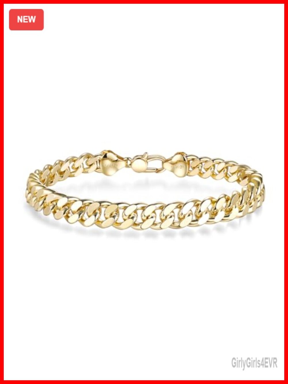 14K Gold Filled Cuban Link Bracelet 7mm Diamond-Cut Chain Gift